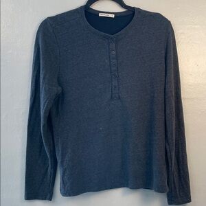 Marine Layer Dark Blue Long Sleeve Henley Size Large